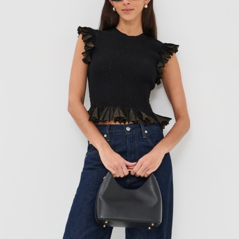 Ulla Johnson Leila Top Gold Metallic & Black